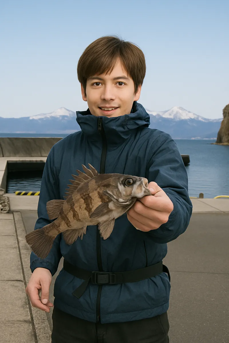 九艘泊漁港でメバルの釣果を得た久良木.webp