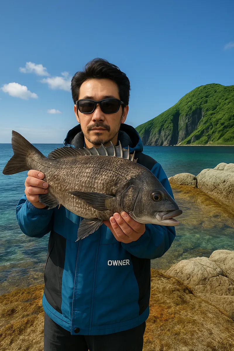 仏ヶ浦でクロダイの釣果を得た佐々木.webp
