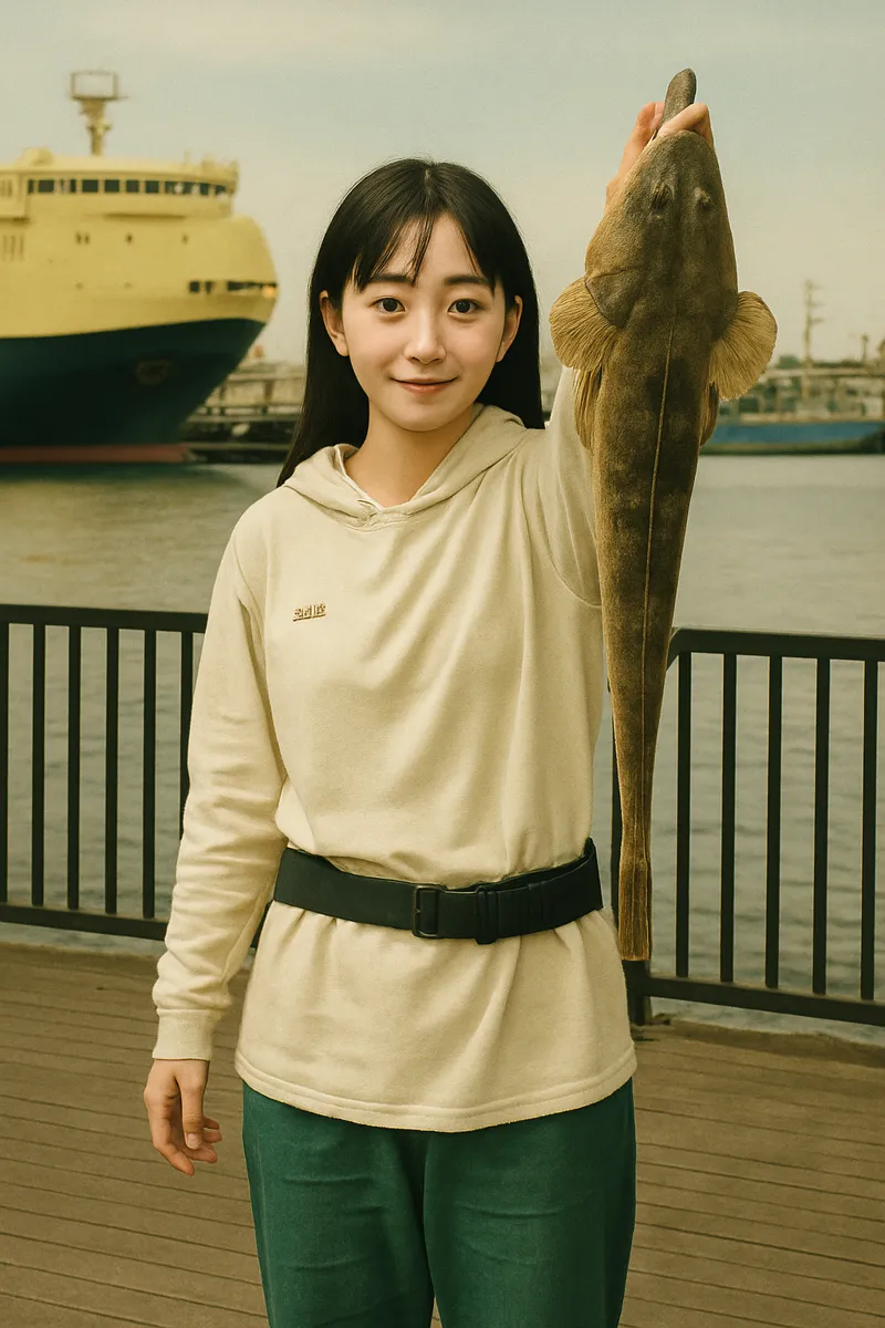 仙台港でマゴチの釣果を得た国生.webp