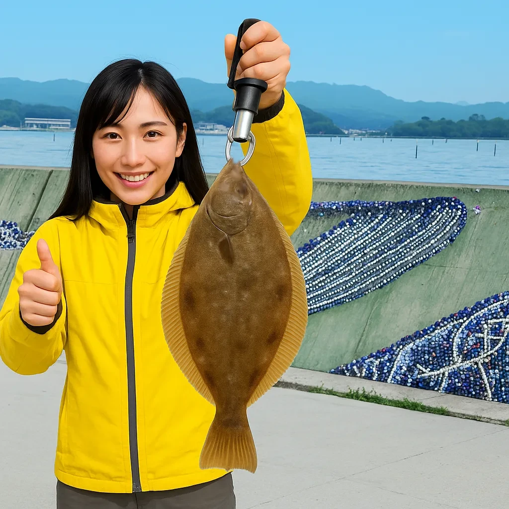 代ヶ崎漁港でカレイの釣果を得た黒川.webp