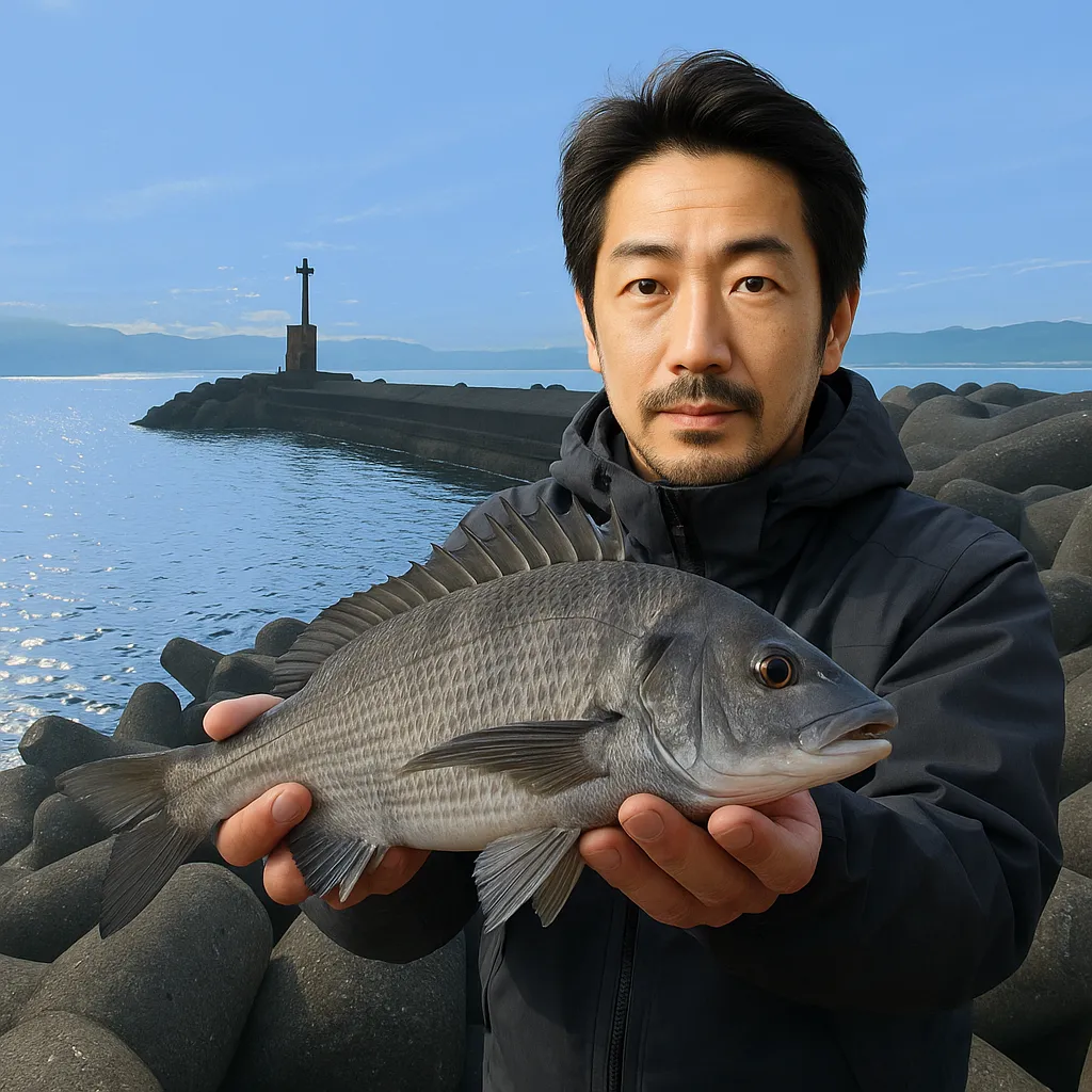 住吉泊地でチヌの釣果を得た佐々木.webp