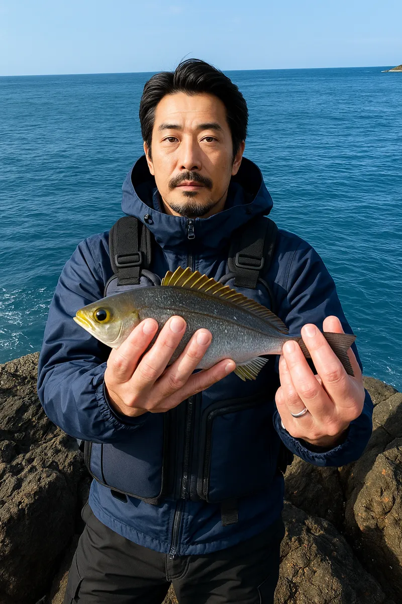 佐多岬でイサキの釣果を得た佐々木.webp