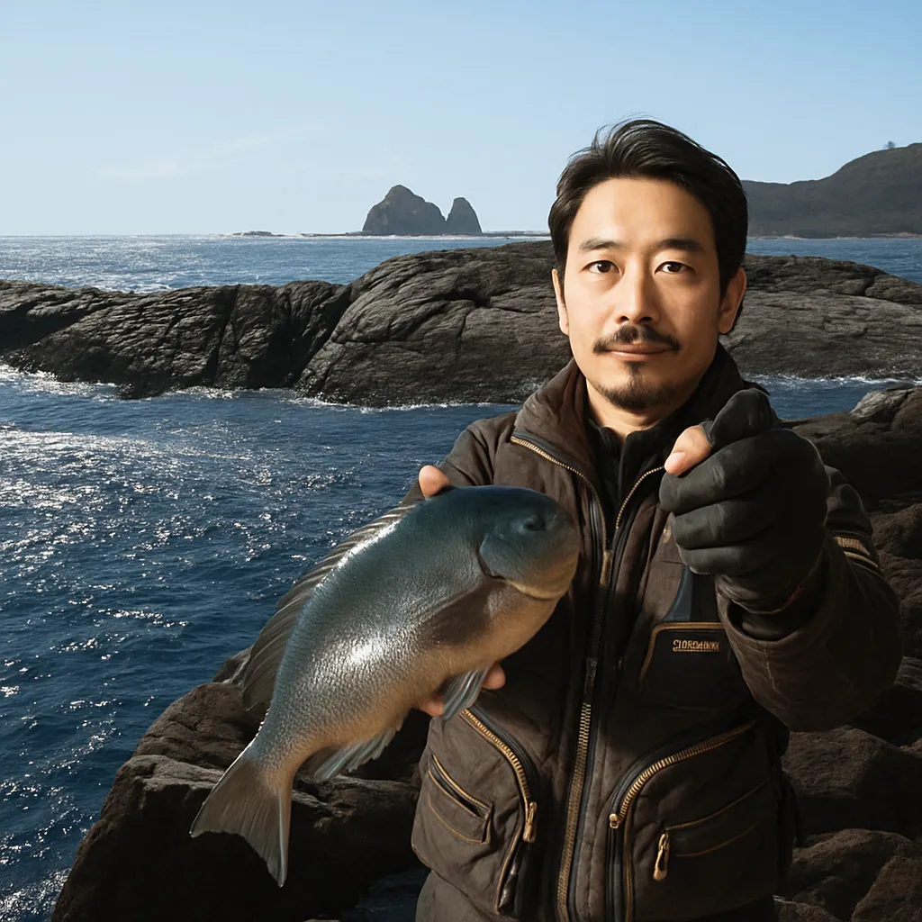 佐多岬でグレの釣果を得た佐々木.webp