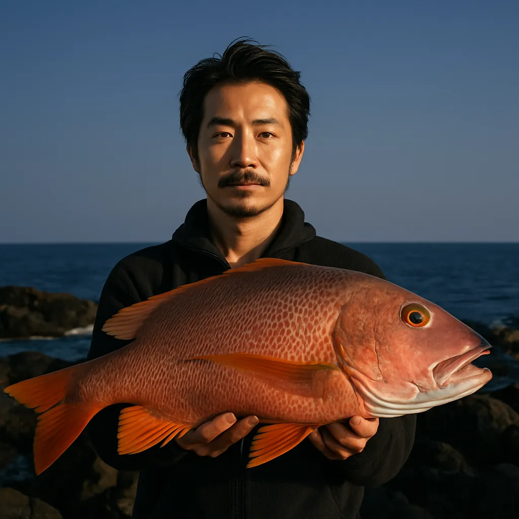佐多岬でシブダイの釣果を得た佐々木.webp