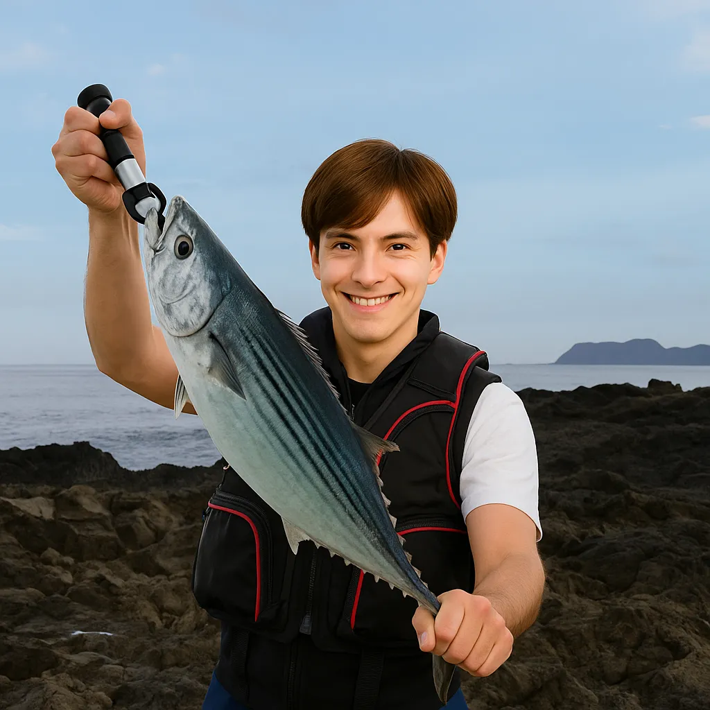 佐多岬でハガツオの釣果を得た久良木.webp