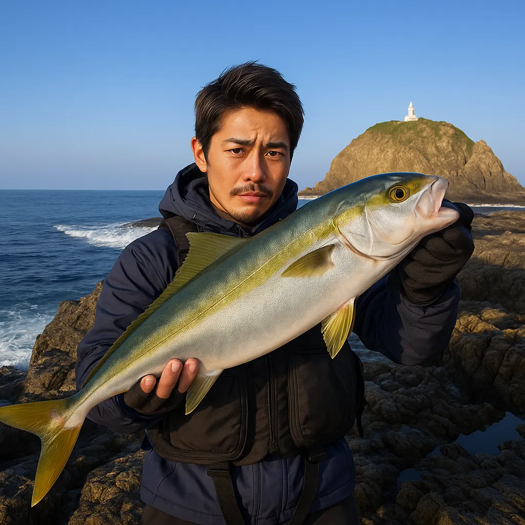 佐多岬でヒラマサの釣果を得た広岡.webp
