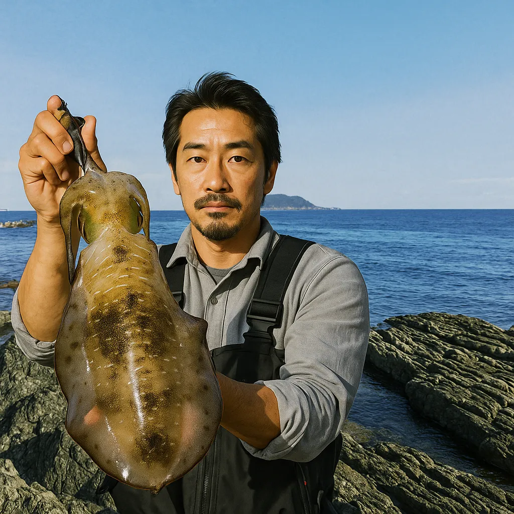 佐賀関小黒でアオリイカの釣果を得た佐々木.webp