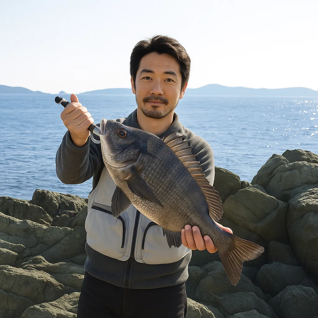 佐賀関小黒でチヌの釣果を得た佐々木.webp