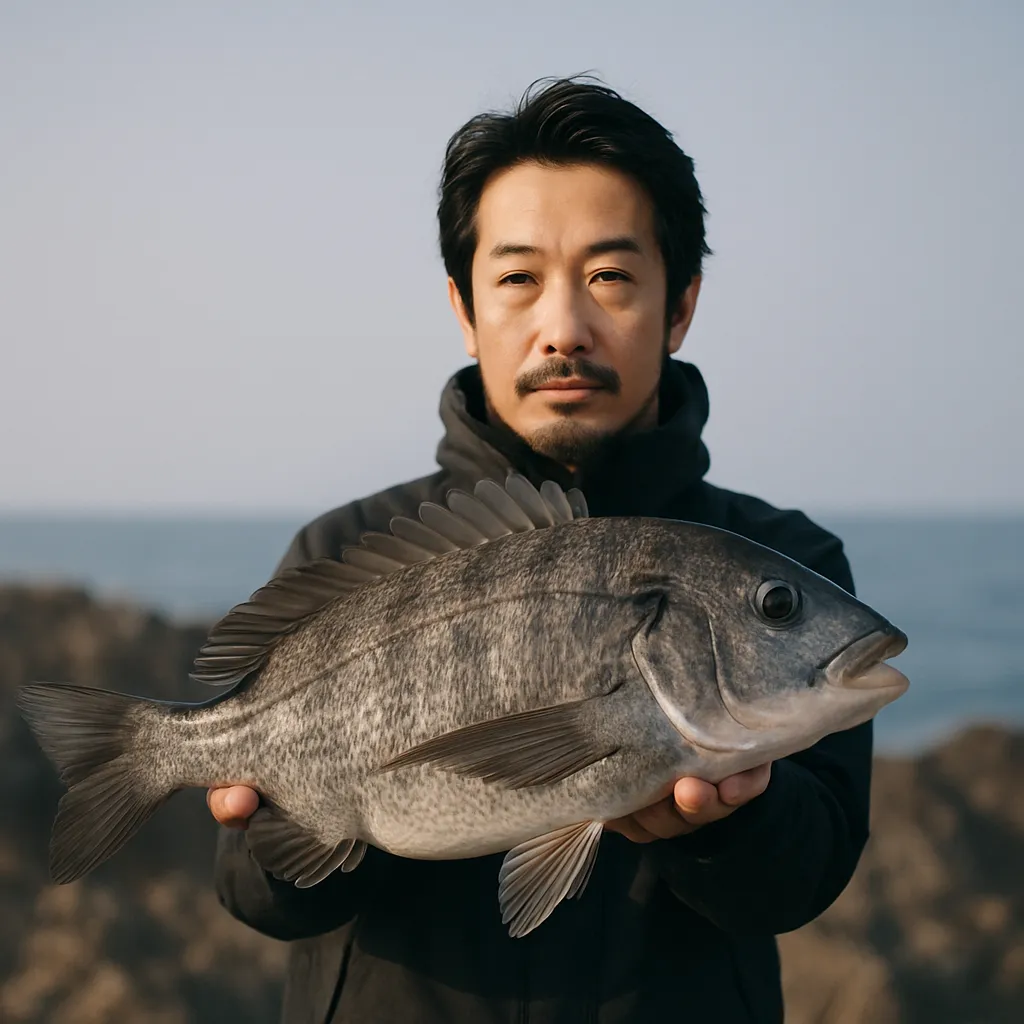 入前崎でクロダイの釣果を得た佐々木.webp