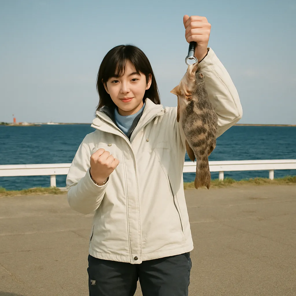 八戸港でアイナメの釣果を得た国生.webp