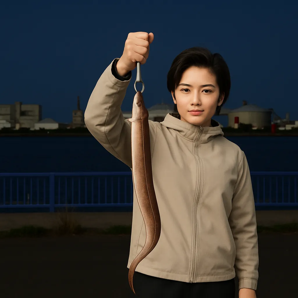 八戸港でアナゴの釣果を得た佐伯.webp