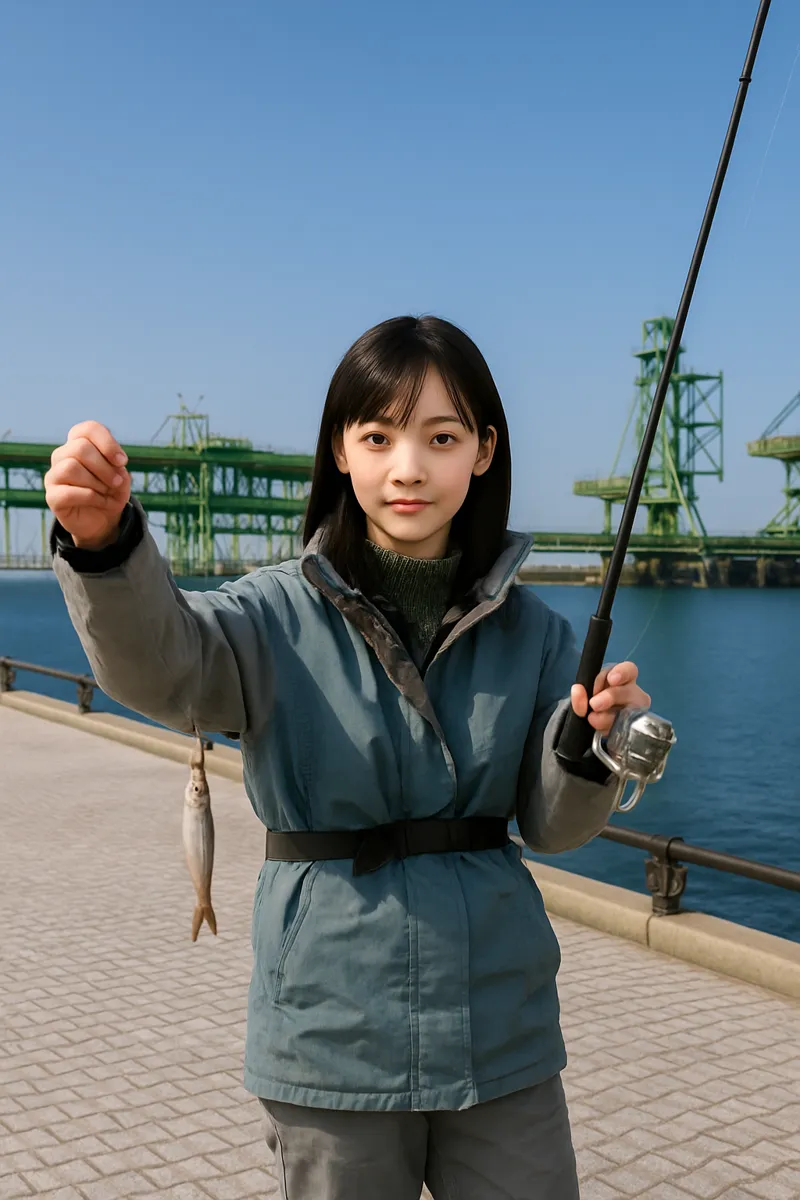 八戸港でイワシの釣果を得た国生.webp