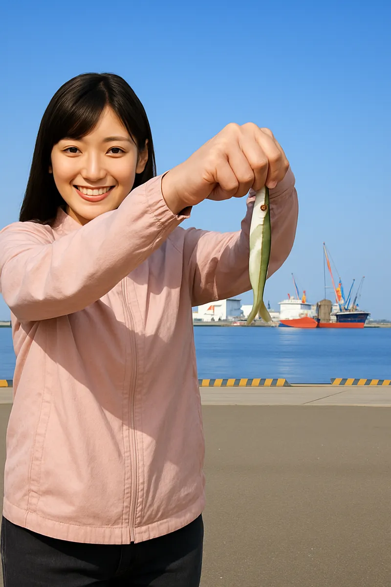 八戸港でチカの釣果を得た黒川.webp