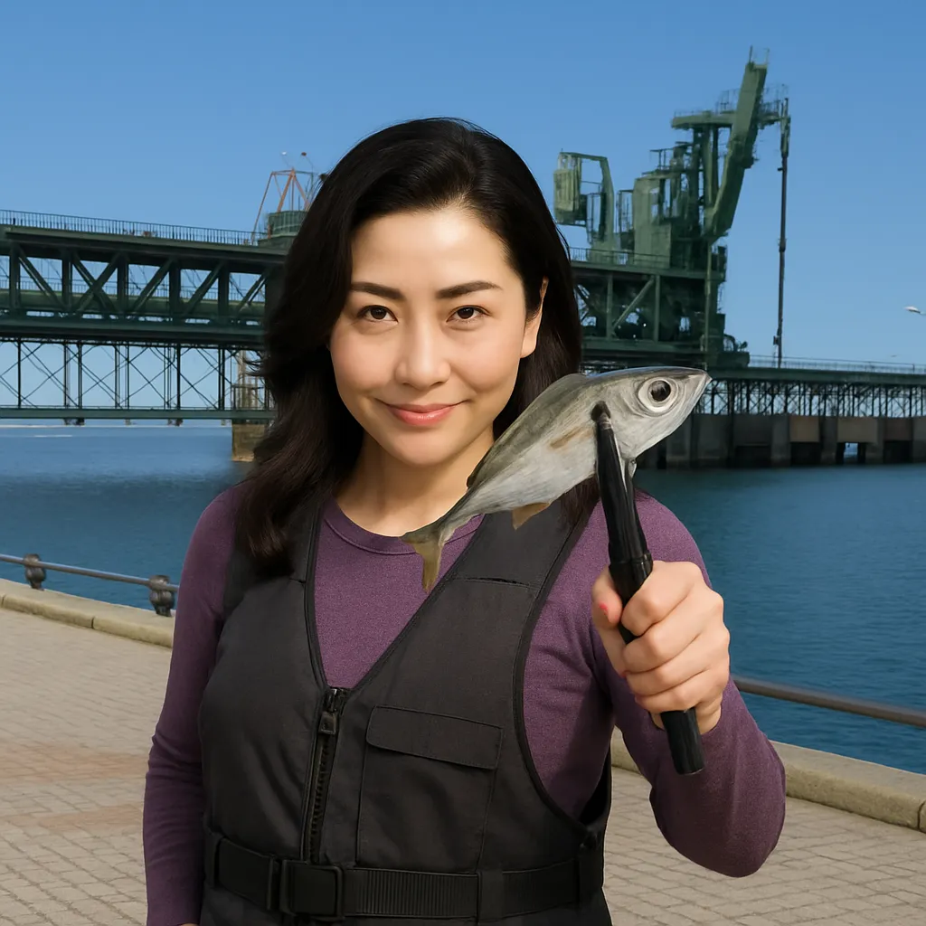 八戸港海釣り公園でアジの釣果を得た八重田.webp