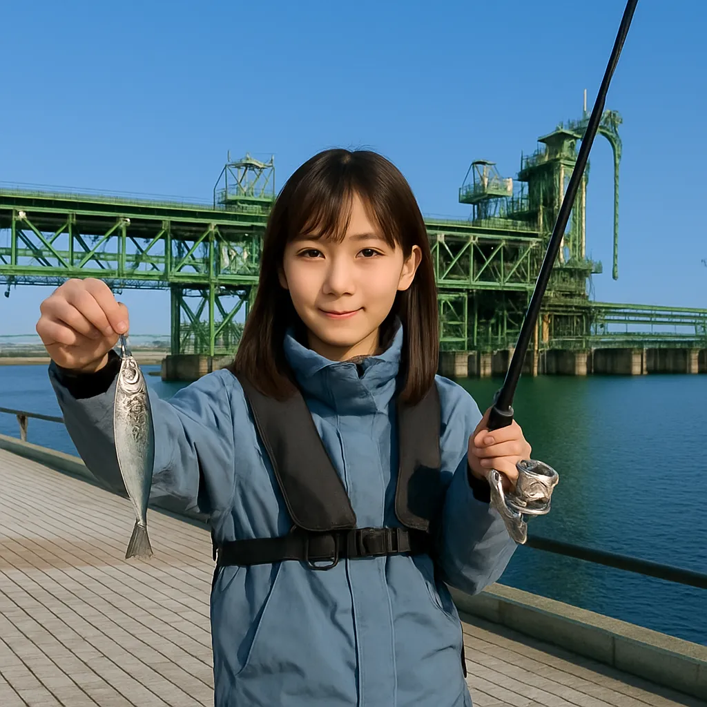 八戸港海釣り公園でイワシの釣果を得た国生.webp