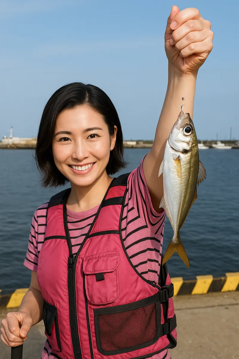 八木漁港でアジの釣果を得た八重田.webp