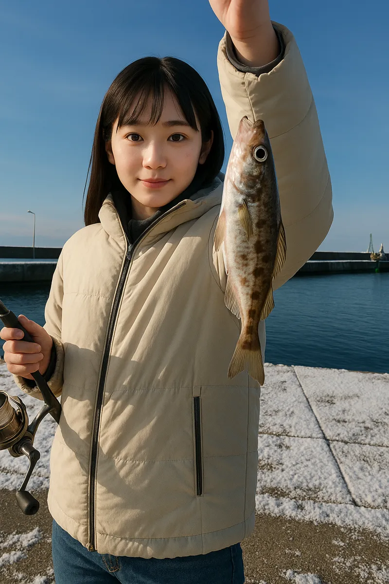 八森漁港でハタハタの釣果を得た国生.webp