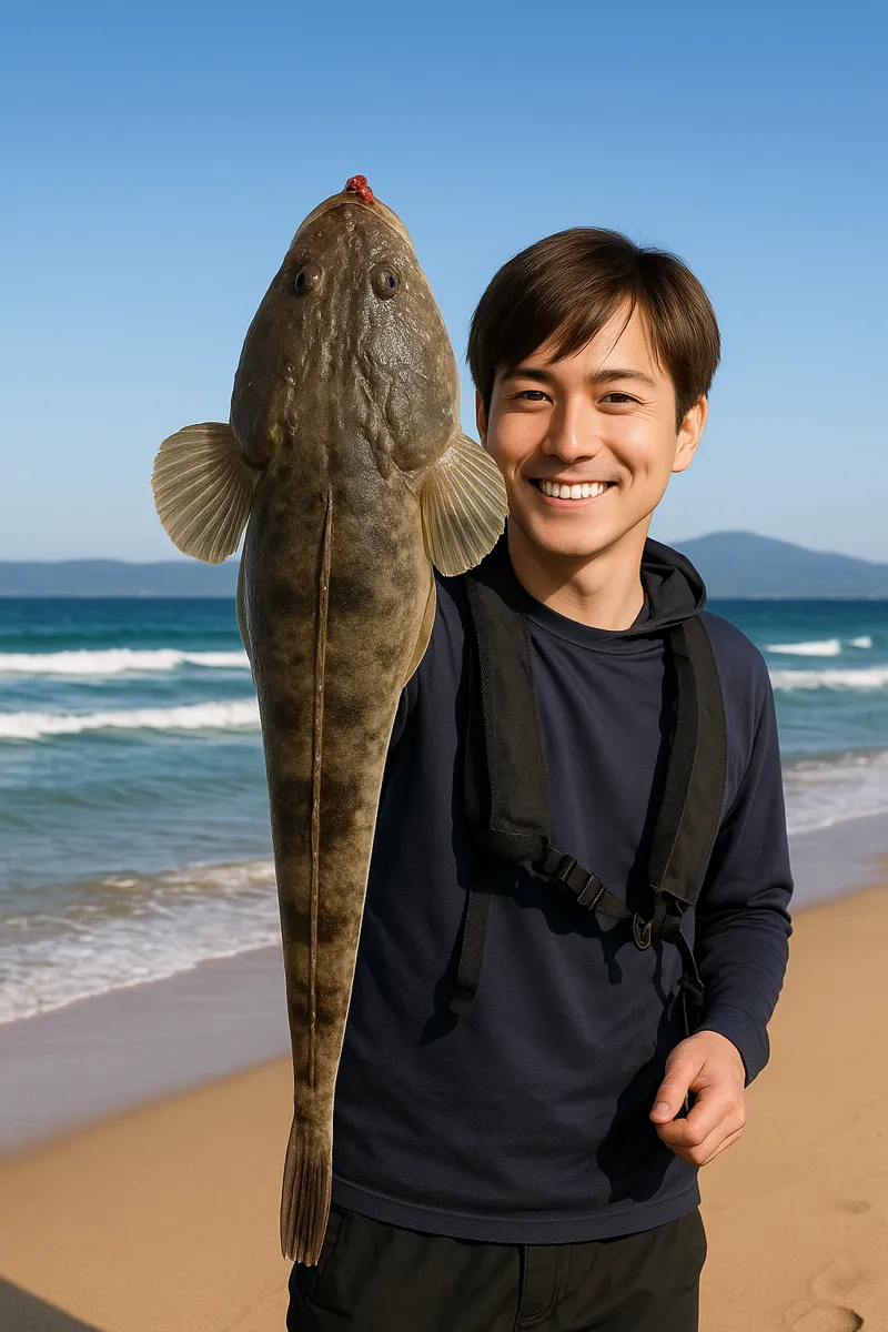 出戸浜でマゴチの釣果を得た久良木.webp