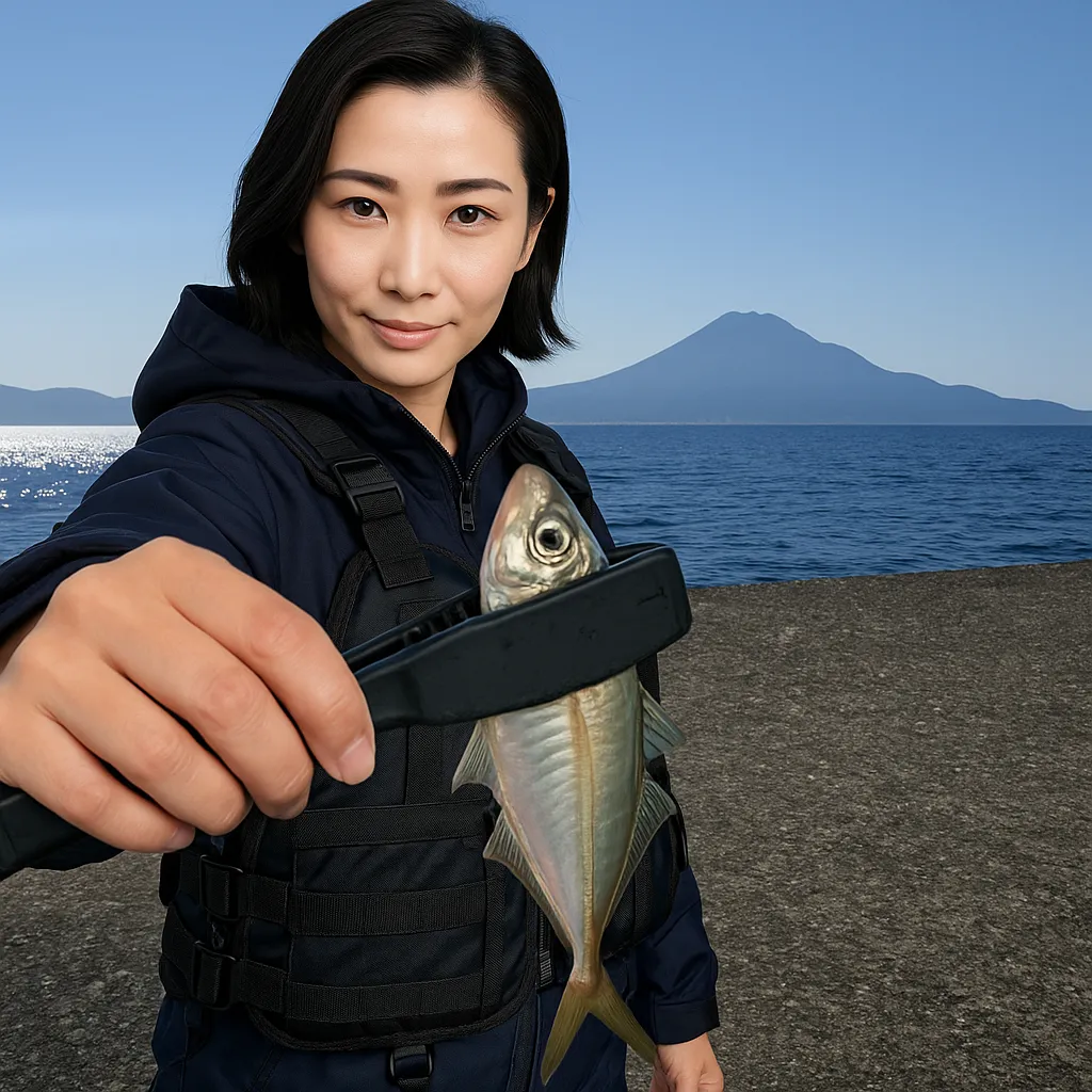 加治木港でアジの釣果を得た八重田.webp