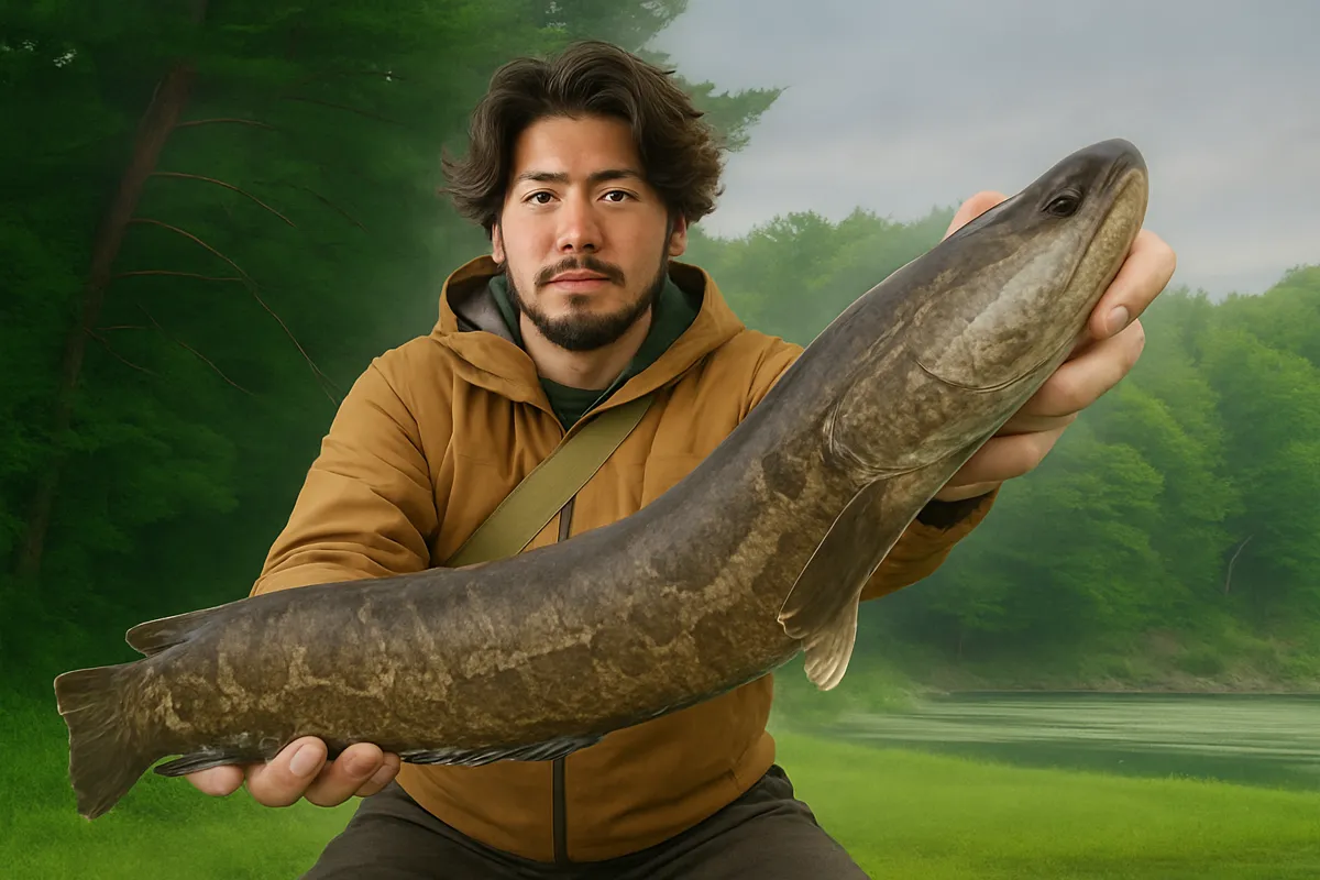 加瀬沼でライギョの釣果を得た澤田.webp
