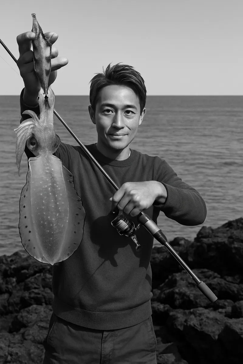 加茂荒崎でアオリイカの釣果を得た亀岡.webp