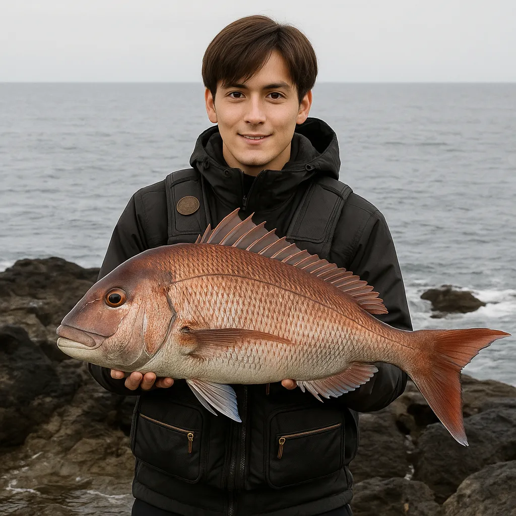 加茂荒崎でマダイの釣果を得た久良木.webp