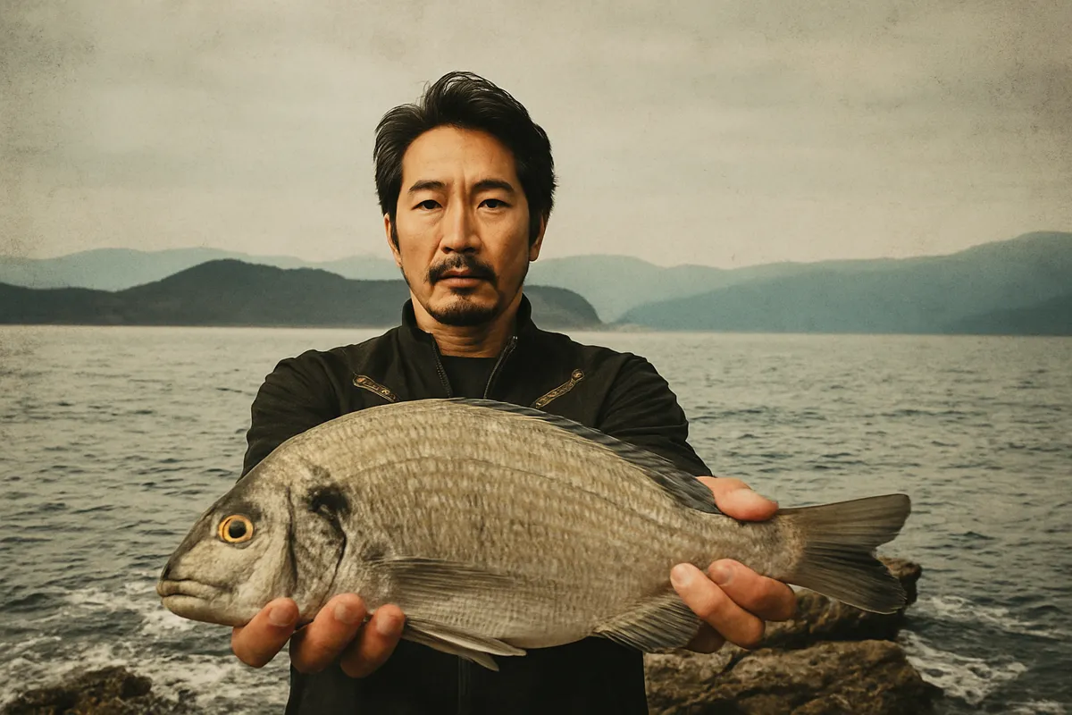 加計呂麻島でミナミクロダイの釣果を得た佐々木.webp