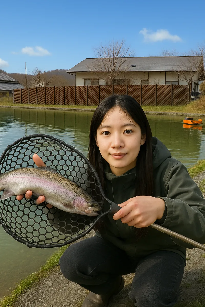 北宮城フィッシングエリアでニジマスの釣果を得た森永.webp