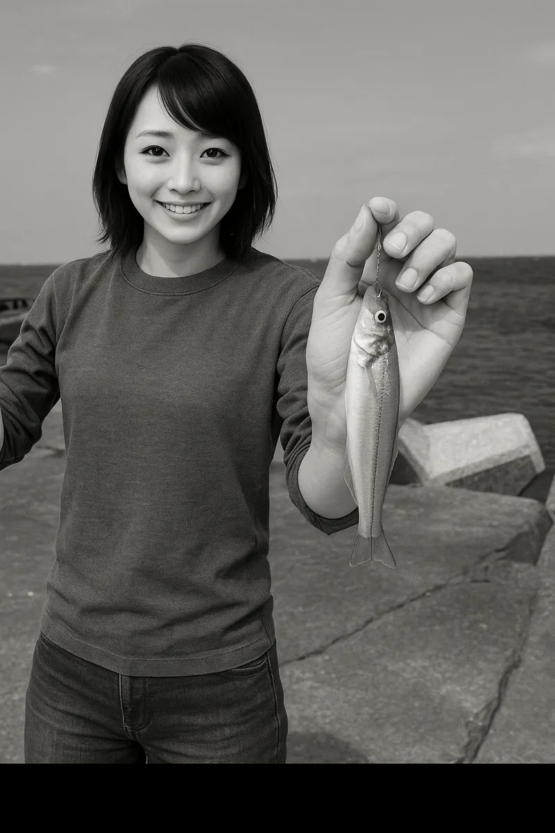 北金ヶ沢漁港でシロギスの釣果を得た西岡.webp