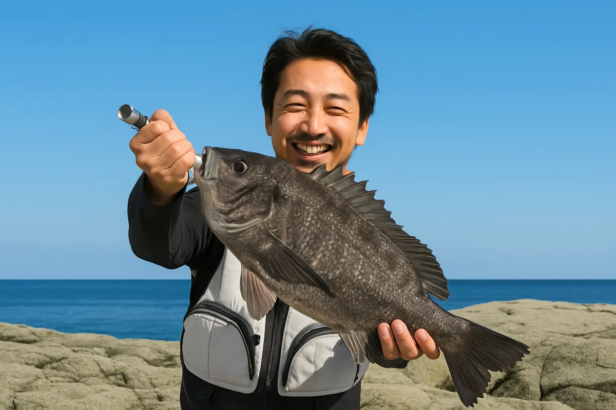 千畳敷海岸でクロダイの釣果を得た佐々木.webp