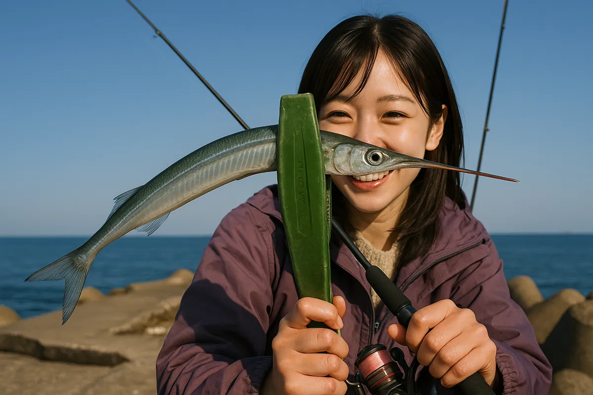 原別漁港でサヨリの釣果を得た黒川.webp