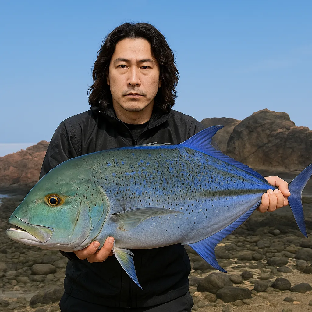 口之島でカスミアジの釣果を得た岸本.webp