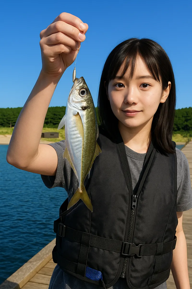 吹浦漁港でアジの釣果を得た国生.webp