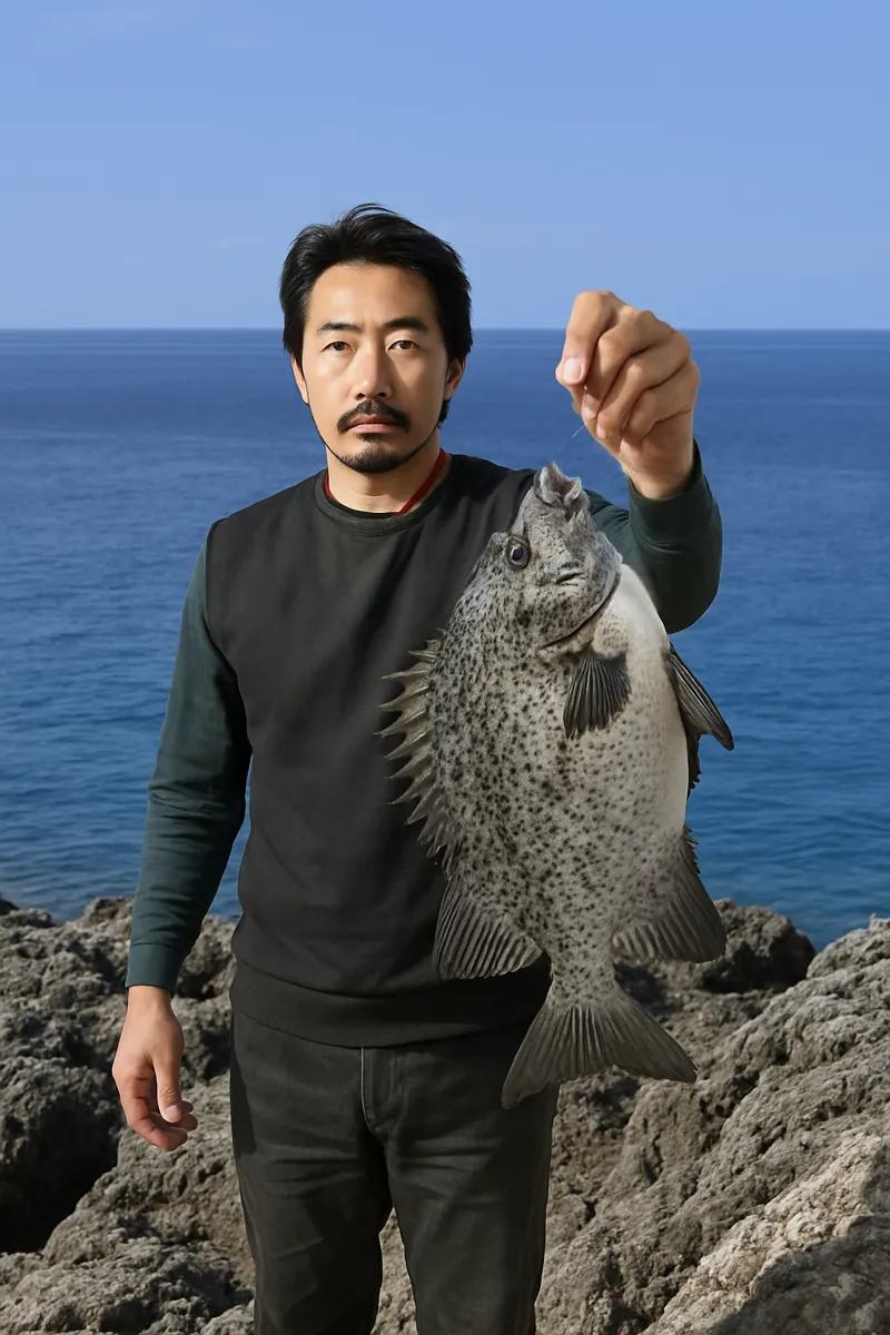 喜界島でイシガキダイの釣果を得た佐々木.webp