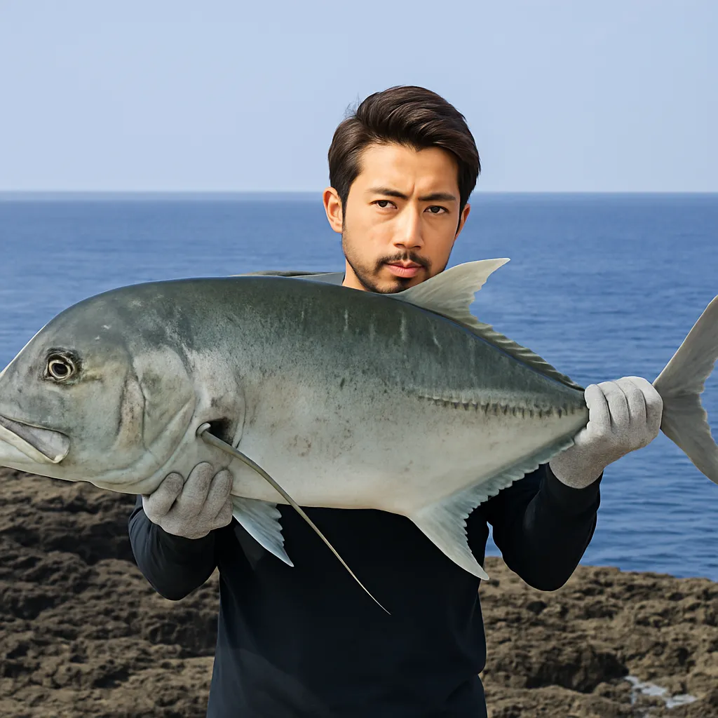 喜界島でロウニンアジの釣果を得た広岡.webp