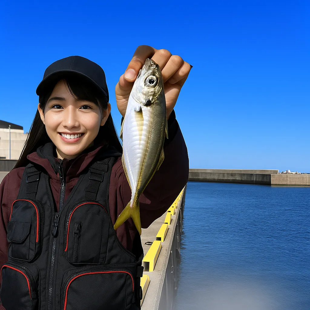 四倉港でアジの釣果を得た黒川.webp
