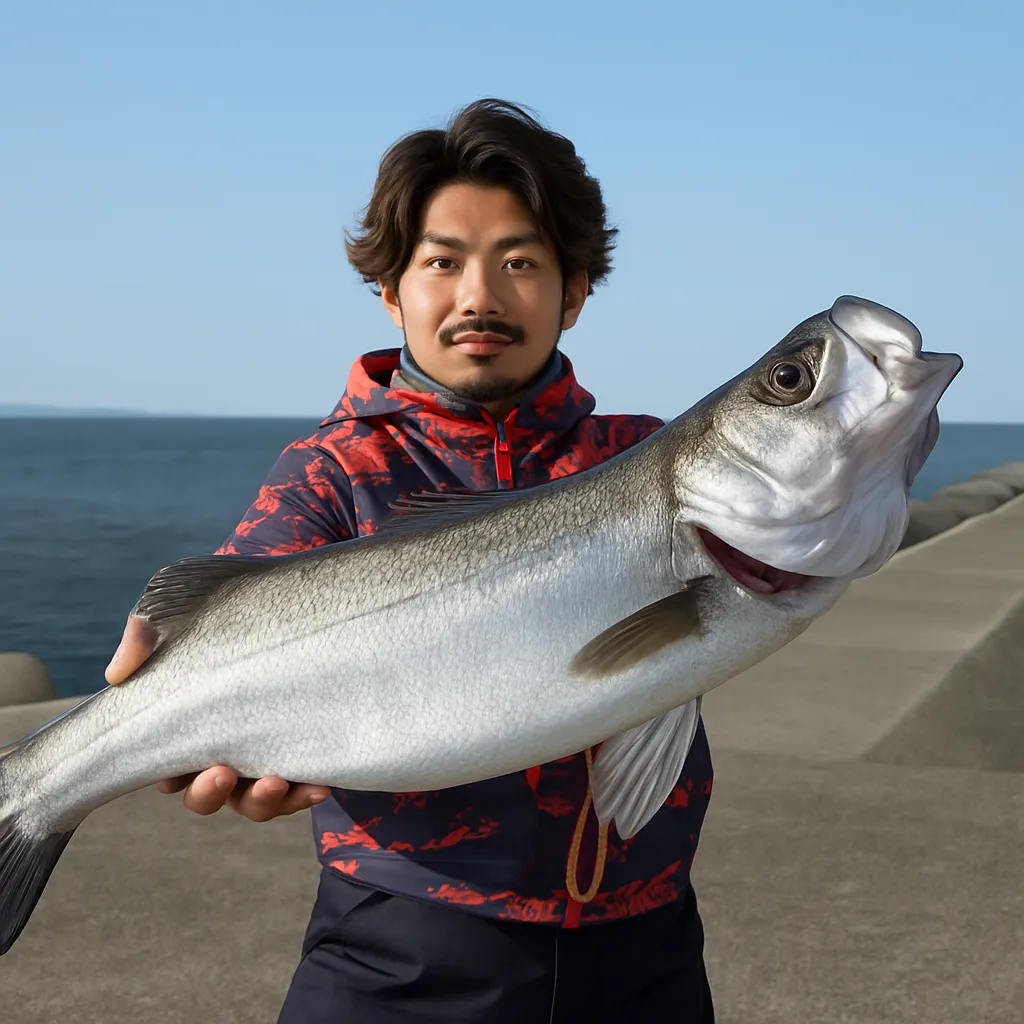 国東港でシーバスの釣果を得た澤田.webp