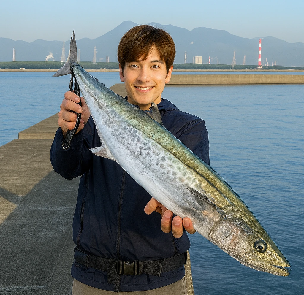 坂ノ市一文字でサワラの釣果を得た久良木.webp