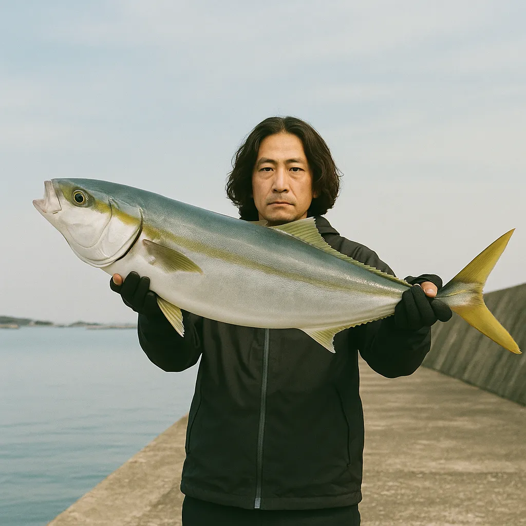 坂ノ市一文字でブリの釣果を得た岸本.webp