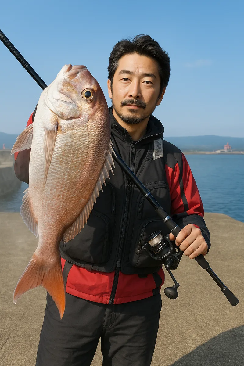 坂ノ市一文字でマダイの釣果を得た佐々木.webp