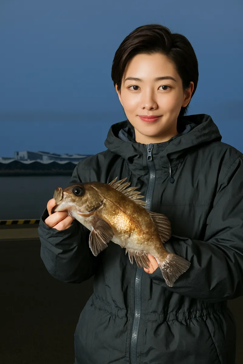 塩釜港でメバルの釣果を得た佐伯.webp