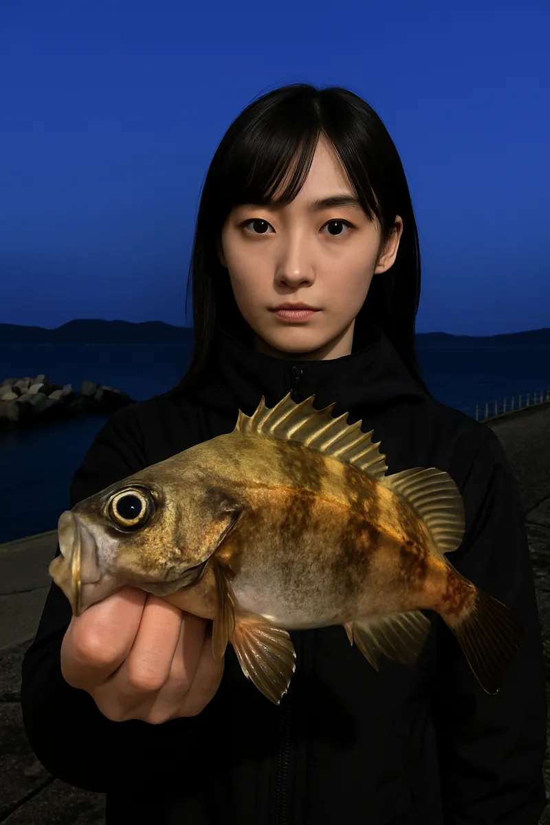 夏井公園でメバルの釣果を得た国生.webp