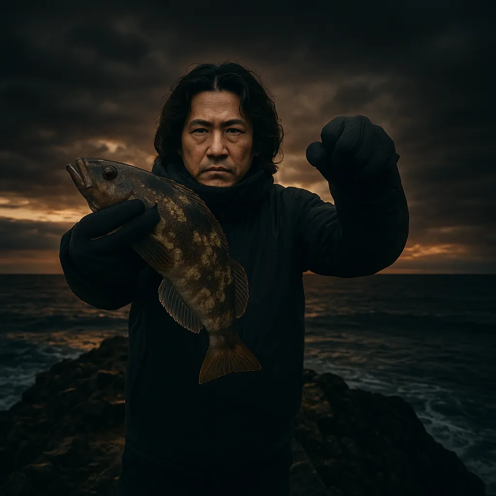 夏泊大島でアイナメの釣果を得た岸本.webp