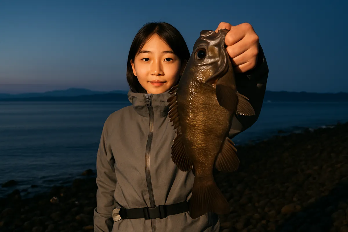 夏泊大島でメバルの釣果を得た森永.webp