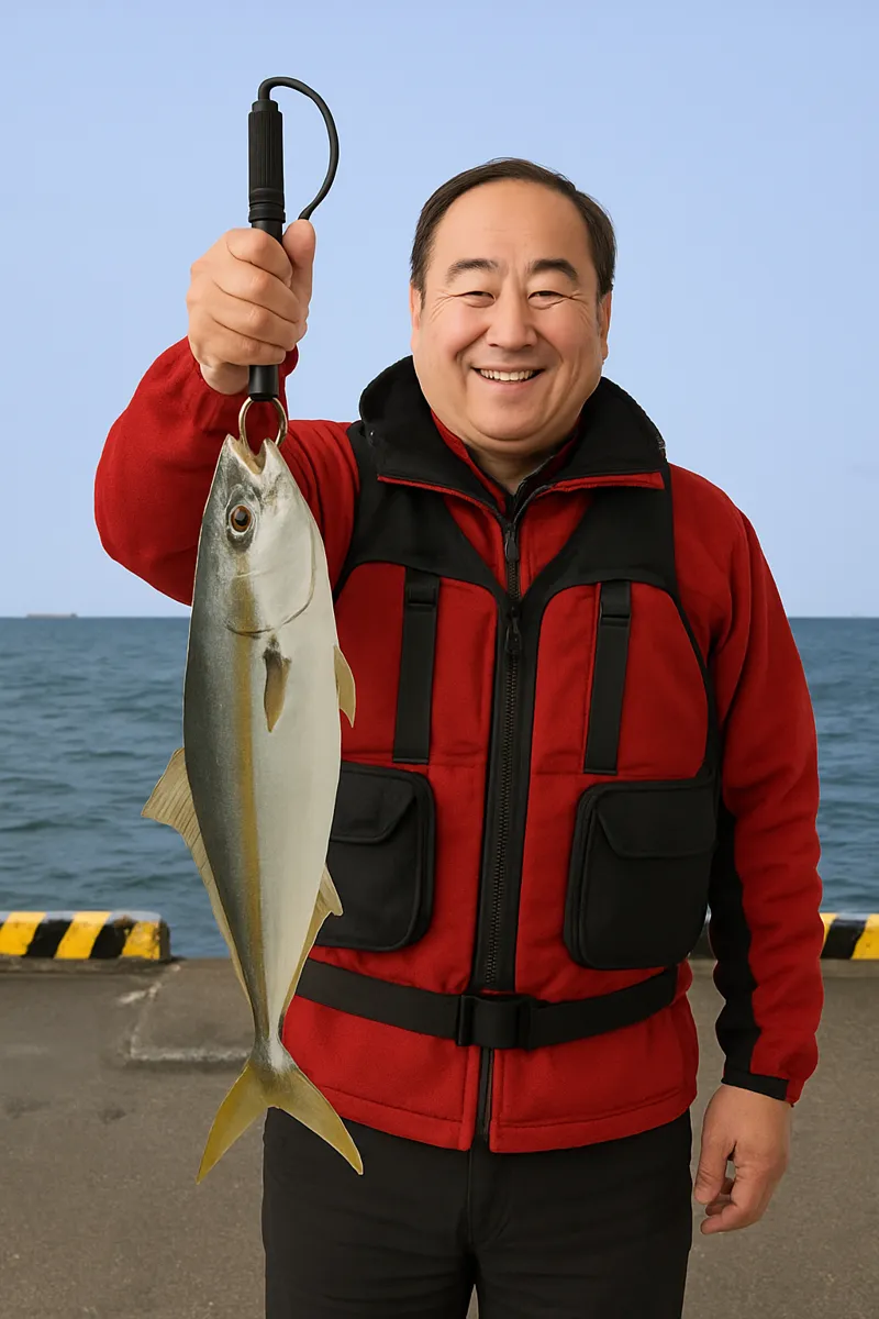 大在公共埠頭で青物の釣果を得た持田.webp