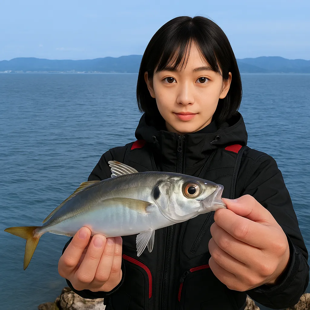 大崎ノ鼻でアジの釣果を得た佐伯.webp