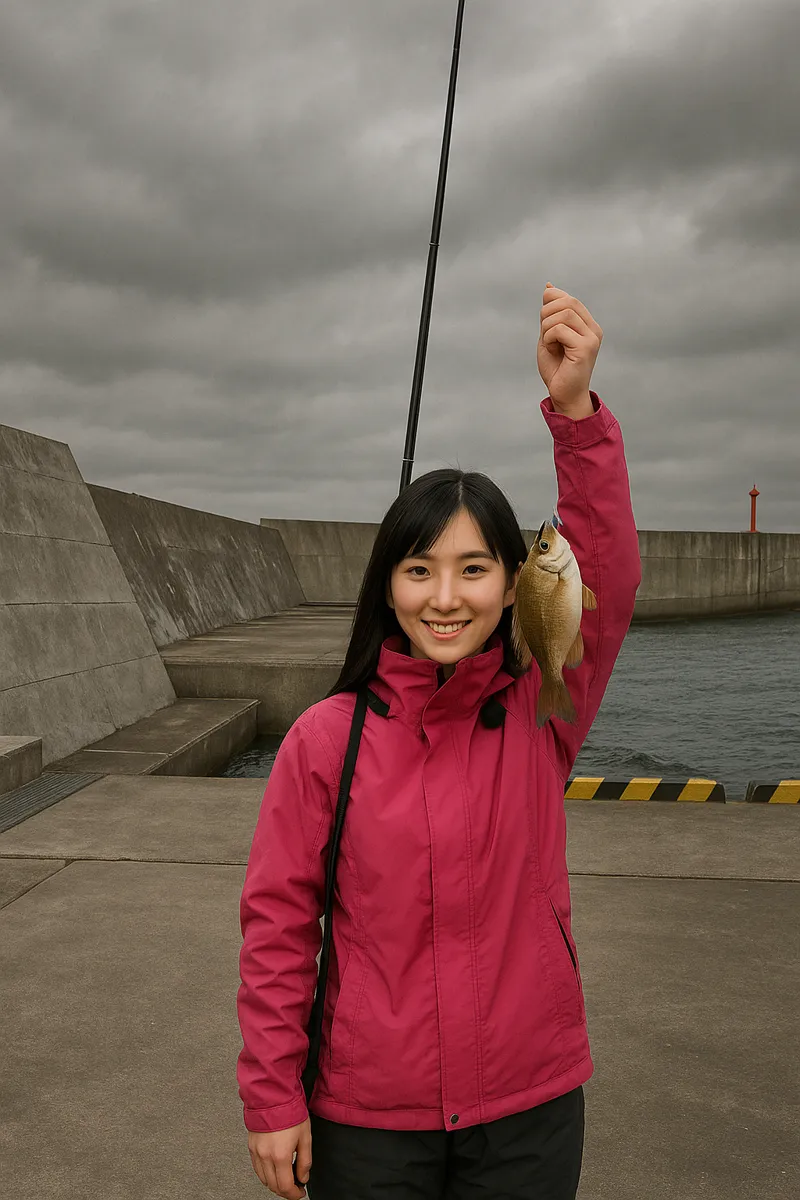 大指漁港でウミタナゴの釣果を得た黒川.webp