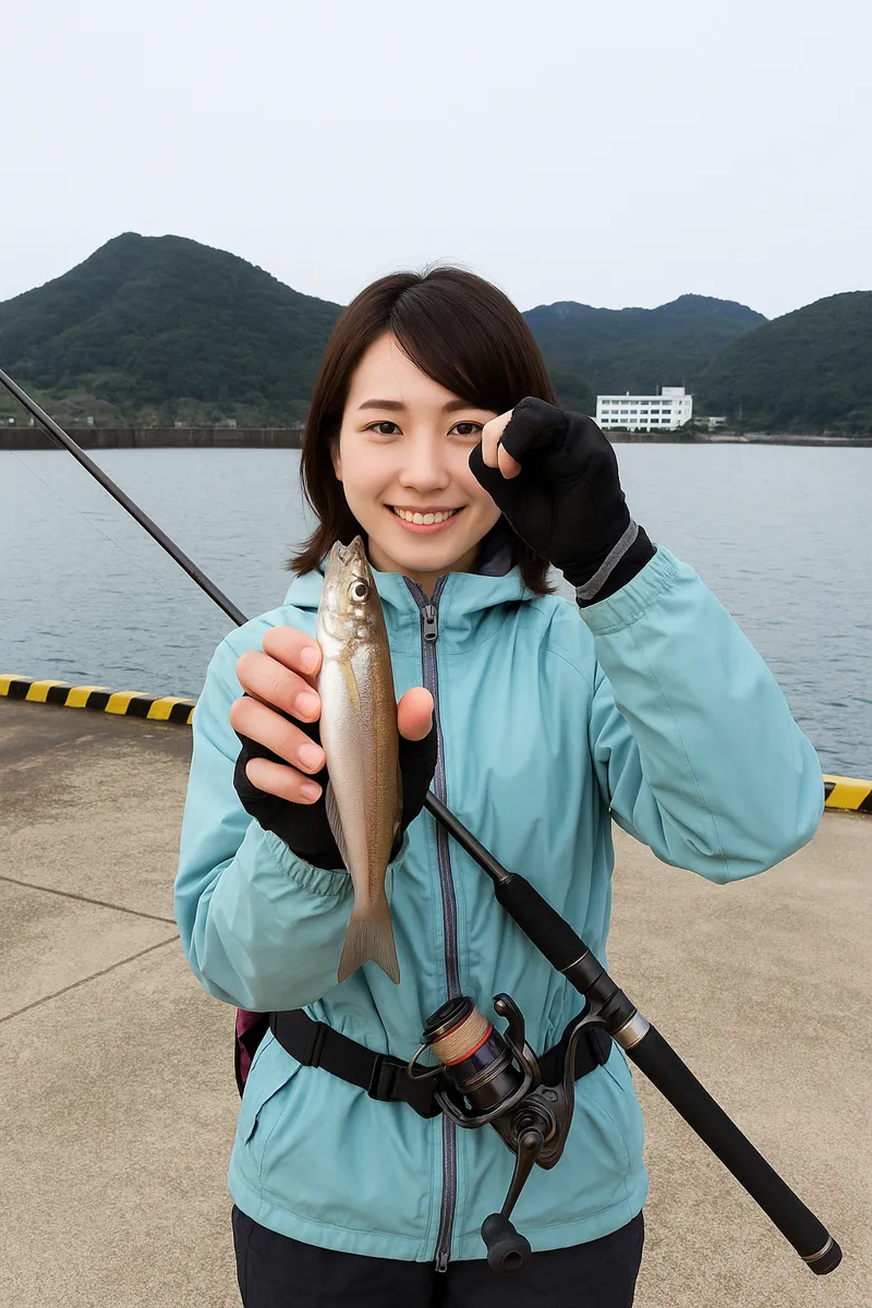大泊港でシロギスの釣果を得た西岡.webp