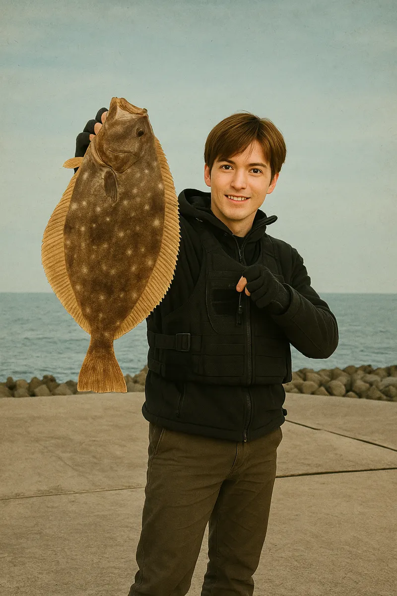 大洲海岸でヒラメの釣果を得た久良木.webp