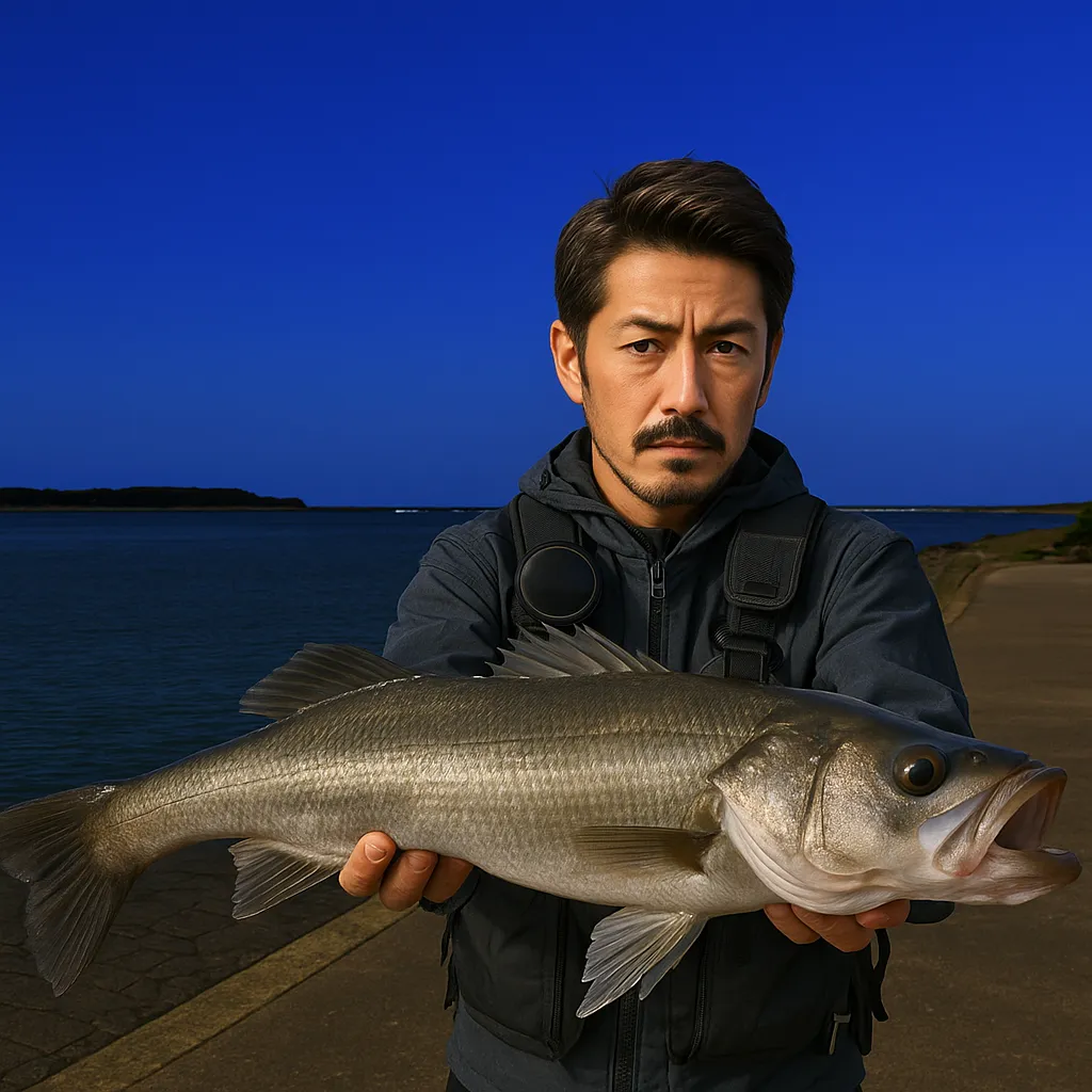 大淀川河口でシーバスの釣果を得た広岡.webp